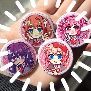 Botones Doki Doki de 1.5" - Novela visual DDLC Literature Club