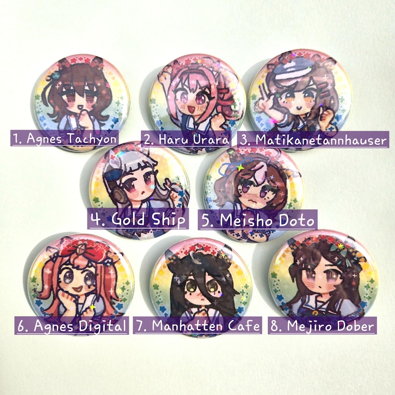 uma musume hübsche Derby | Metall Anstecker | holographisch | Regenbogen thematisiert Bild 3
