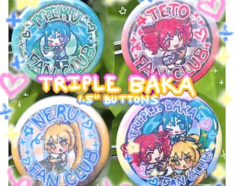 TRIPLE BAKA BUTTONS - hatsune miku kasane teto and neru akita
