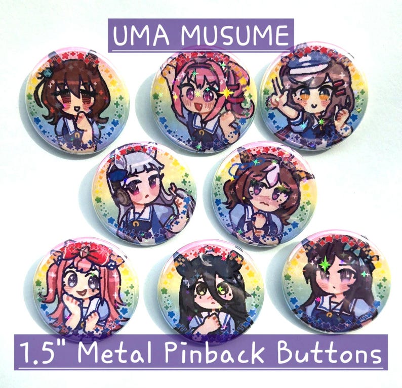 uma musume hübsche Derby | Metall Anstecker | holographisch | Regenbogen thematisiert Bild 1
