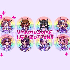 uma musume hübsche Derby | Metall Anstecker | holographisch | Regenbogen thematisiert Bild 2