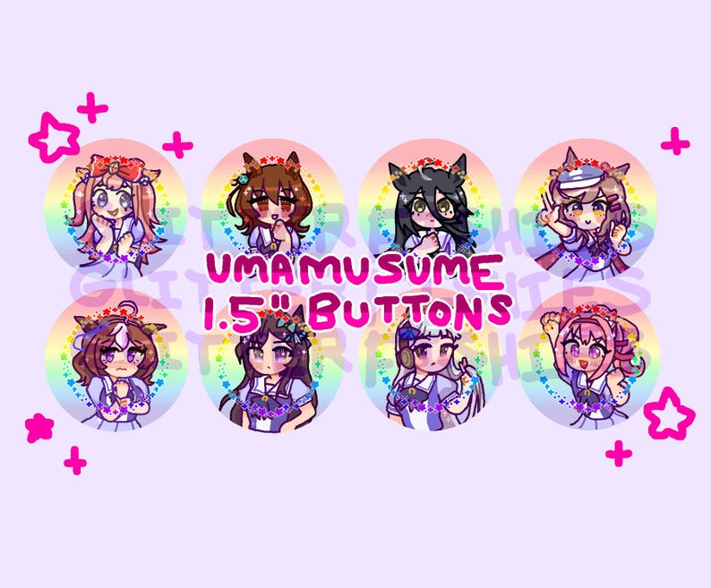 uma musume hübsche Derby | Metall Anstecker | holographisch | Regenbogen thematisiert Bild 2
