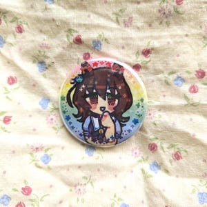 uma musume hübsche Derby | Metall Anstecker | holographisch | Regenbogen thematisiert 1. Agnes Tachyon