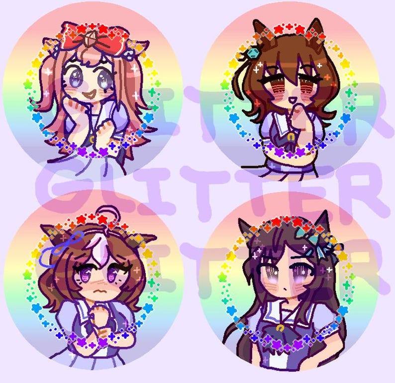 uma musume hübsche Derby | Metall Anstecker | holographisch | Regenbogen thematisiert Bild 13