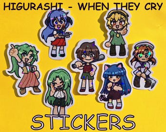 Higurashi when they cry | 7 stickers | Holographic