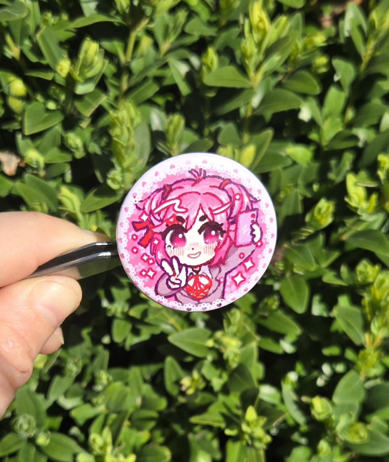 doki doki buttons 1.5" - visual novel ddlc literature club 3. Natsuki