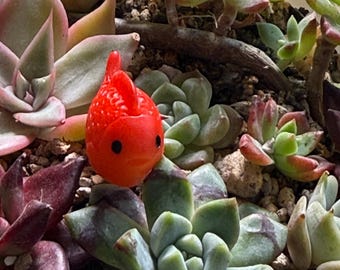 Goldfish Miniature | Fairy Garden Decor | Whimsical Terrarium Accent | Succulent Planter Decor | Miniature Pond Fish