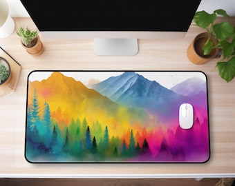 Alfombrilla de escritorio Bosque de Montaña Colorido / Alfombrilla de ratón Paisaje Arcoíris