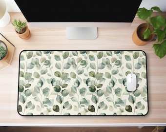 Watercolor Eucalyptus Desk Mat | Botanical Mouse Pad