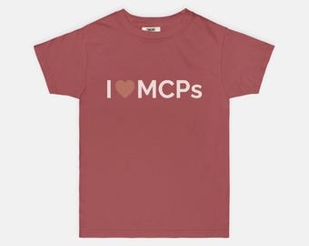 Camiseta juvenil "I Love MCPs" / Camiseta infantil "As Developer" / Regalo para futuros programadores