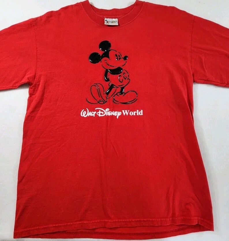 Vtg 90s Mickey Mouse T-Shirt Walt Disney World Shirt 3D Graphic Puff Paint Sz M image 7