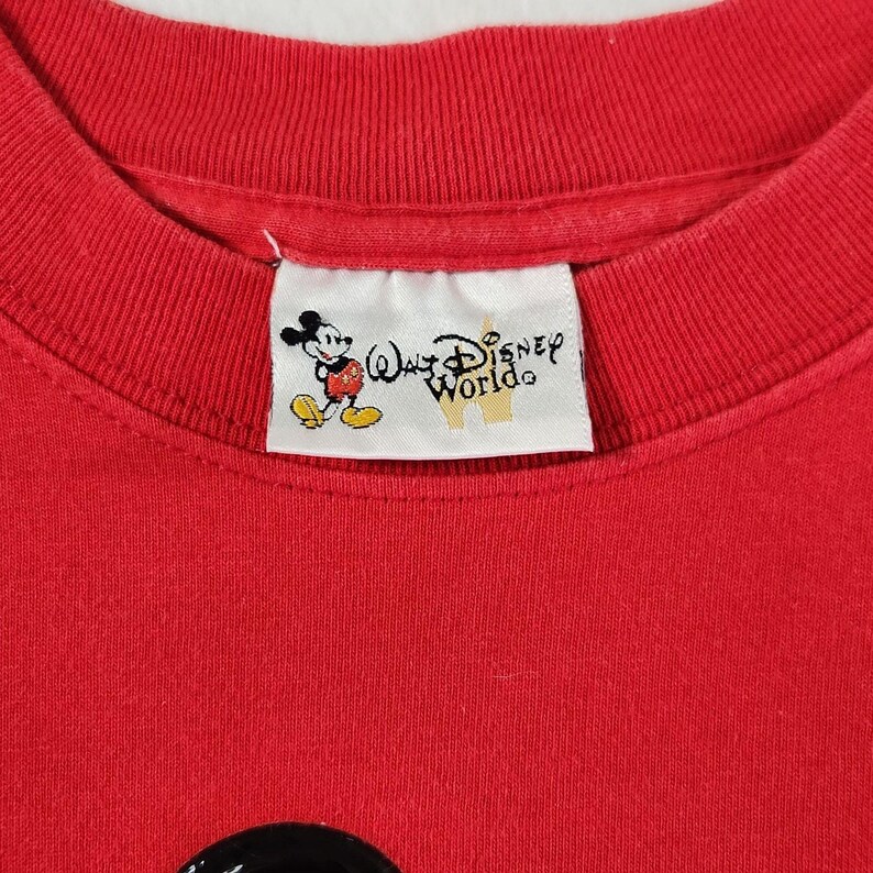 Vtg 90s Mickey Mouse T-Shirt Walt Disney World Shirt 3D Graphic Puff Paint Sz M image 3