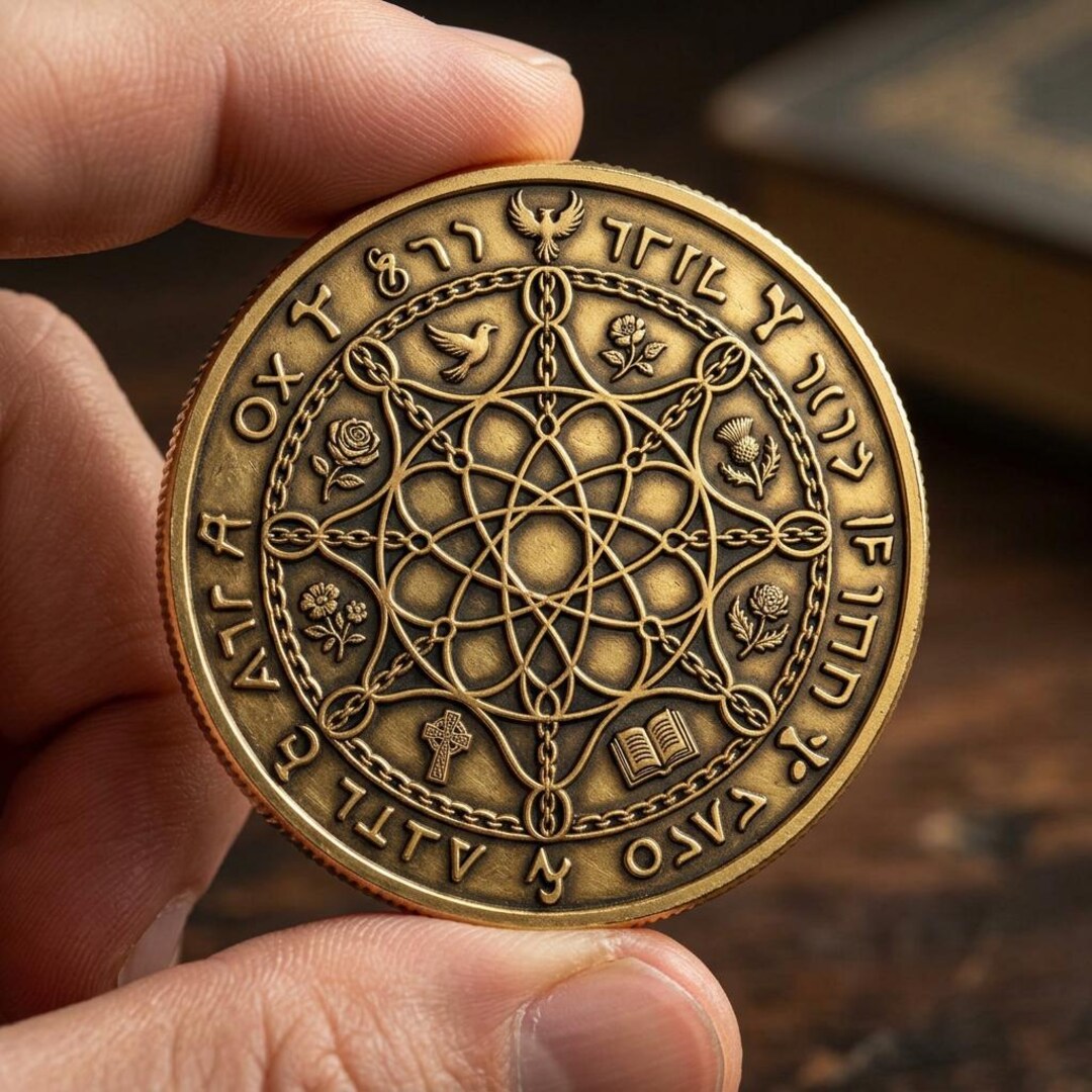 Occult Coin Custom Engraved Pagan Occult Coin for Meditation & Protection ...