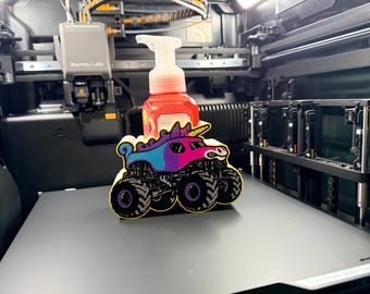 Jabonera con forma de camión monstruo / Compatible con jabón espumoso de Bath & Body Works / Accesorio de baño para niños / Impresión 3D