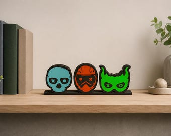 Decoración de estantería de la serie Into Darkness - Luces apagadas - Al día - ¡Que empiece el juego!