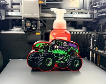 Jabonera con forma de camión monstruo / Compatible con jabón espumoso de Bath & Body Works / Accesorio de baño para niños / Impresión 3D