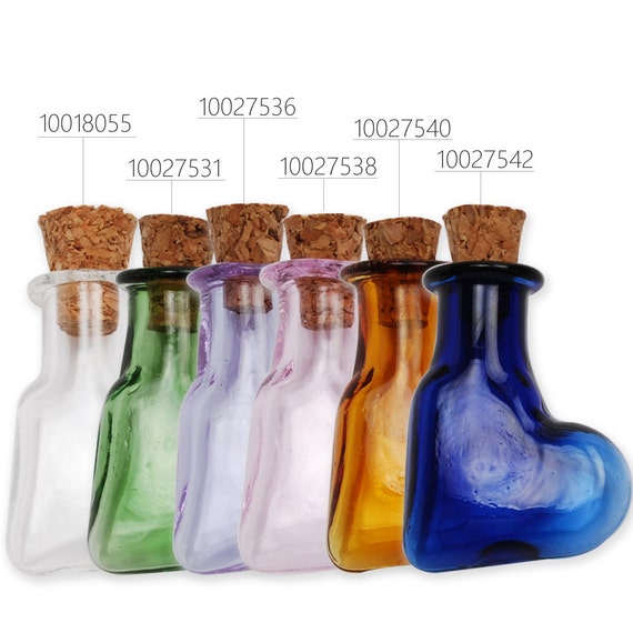 10 STÜCK bunte kleine Glasflaschen kleine Glasflaschen leere kleine Flaschen Großhandel, winzige Flaschen mit Korken