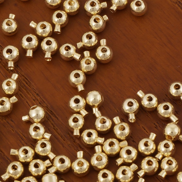 20PCS 14K Gold filled Crimp End Beads, 3.2*4.2mm with 0.8mm Hole 10406450