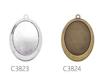Colgantes de ajuste base de cabujón de cameo ovalado 20PCS, cabujones ovalados de 30x40 mm