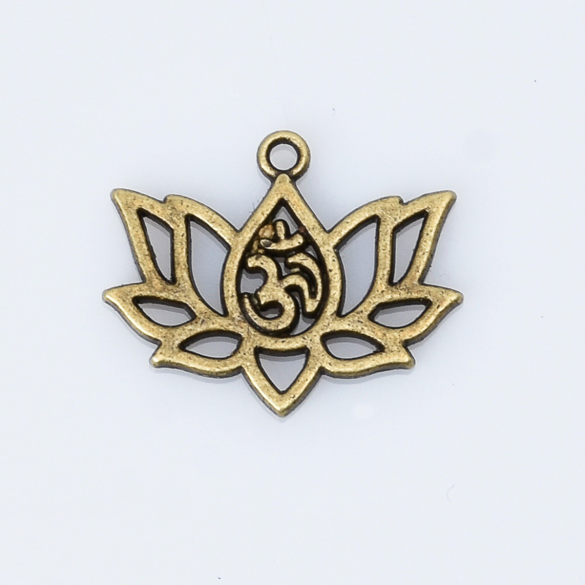 1620mm Lotus Pendant Om Pendant Alloy Yoga Charm Lotus Flower Etsy