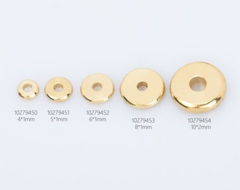 100pcs Brass Spacer Beads - 4/5/6/8/10mm Round Discs Flat Beads - Spacers Donuts Findings diy jewelry 102794