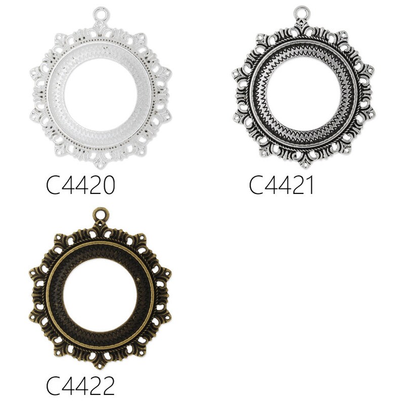 10PCS Zinc Alloy Cameo Cabochon Base Setting pendant,fit 30mm round cabochons