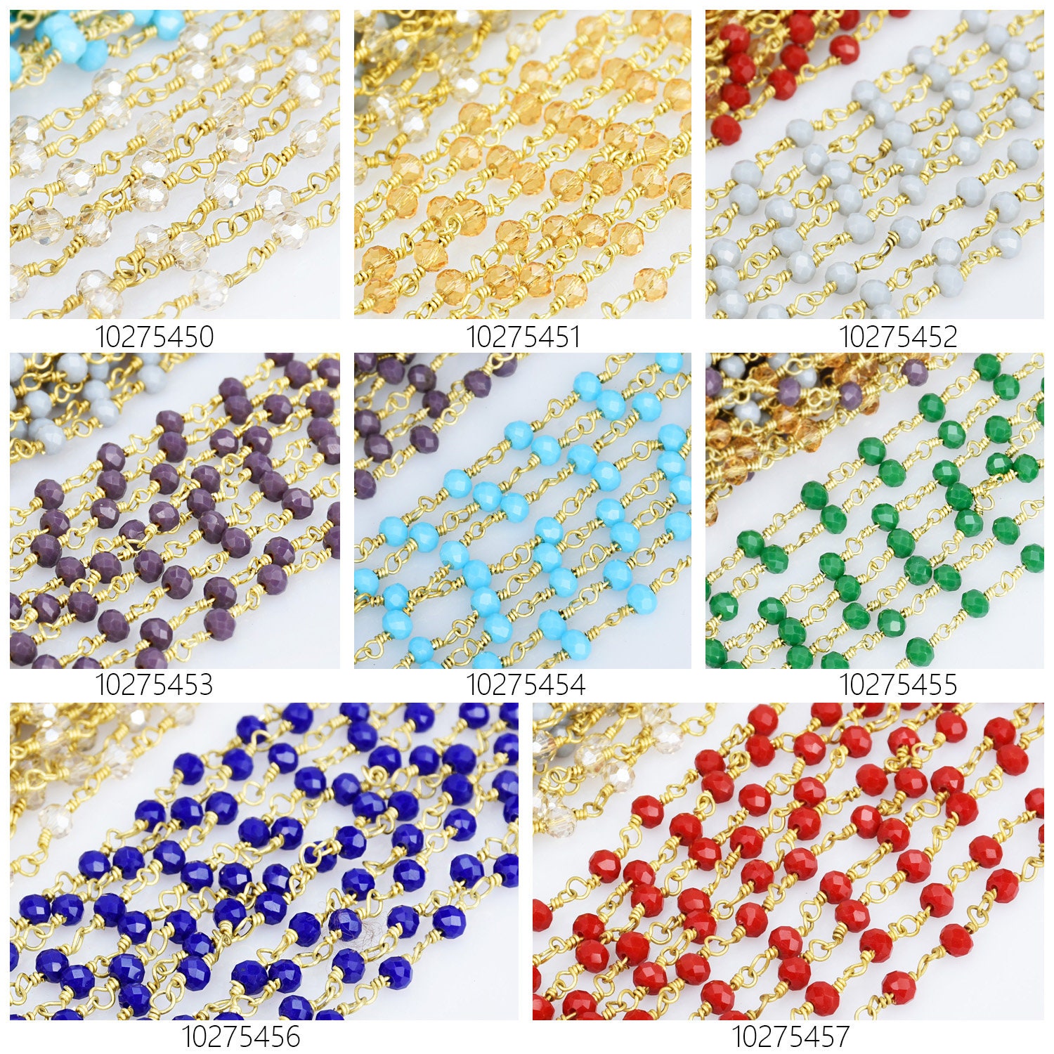 4mm Glass Bead Chain Crystal Bead Chain Bead Chain Jewelry Etsy