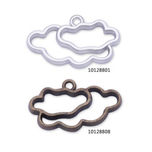 10 Metal Clouds frame 21*15*4mm open back pendant trays Resin Setting Blanks