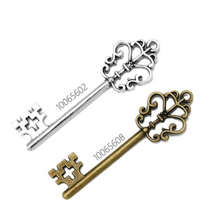 10 Vintage Steampunk Key Charms Wholesale Keys, Metal Charms Key pendants 100656