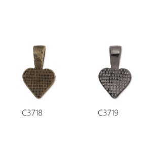 50PCS 9.5x15.5mm High Quality Heart Shape Glue On Bails Charms/Pendants