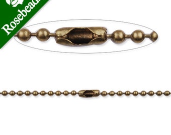 20PCS 2.4mm diameter Ball Chain Connector, 60cm/24inch long Antique Bronze Copper Ball Chain Necklaces,receive as a finished chain-D1321