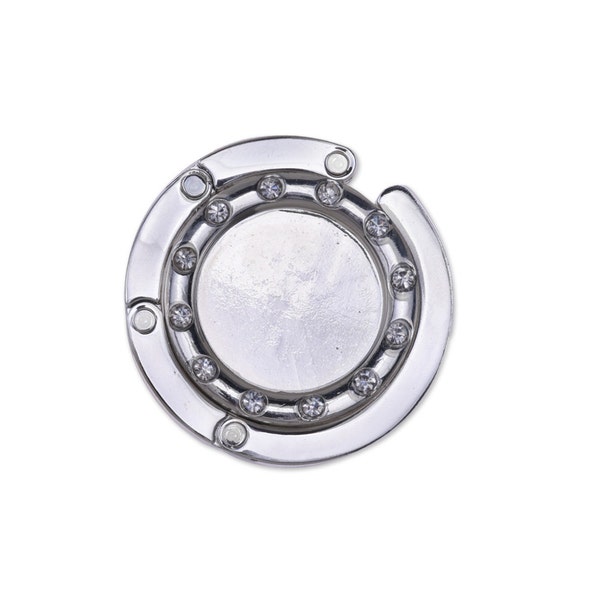 1 pcs Rhinestone Purse Holder Purse Hook Hanger fit 30mm Round Glass Dome Cabochon,Bag Hook Blanks 10113350