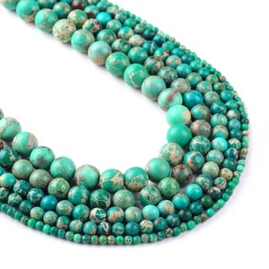4mm/6mm/8mm/10mm/12mm Green Sea Sediment Jasper Beads Regalite Round Imperial Stone 15 Inches 103007