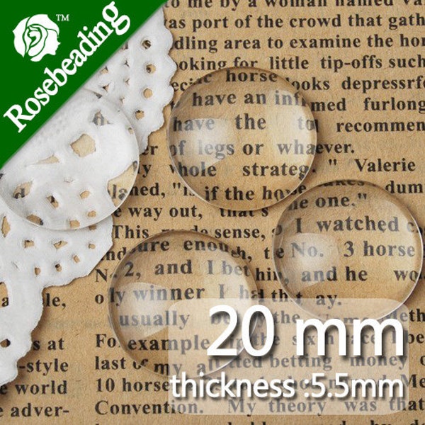 100PCS 20MM Round Flat Back clear Crystal glass Cabochon,Top quality -C1058