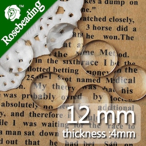 200 szt. 12 mm okrągły płaski tył przezroczysty kryształowy szklany kaboszon, najwyższa jakość-C1054