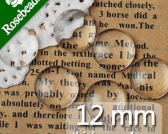 200PCS 12MM Round Flat Back clear Crystal glass Cabochon,Top quality-C1054