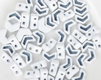 8*4*4mm Enamel Tile Beads, Chevron Arrow 2-hole Beads for