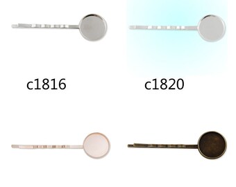 50pcs 55x16MM Bobby Pin With bezel,fit 16mm round cabochons,bobby pin