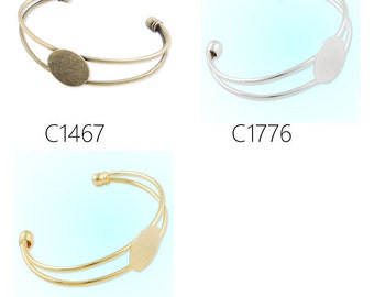 10PCS Bracelet With 20 MM Round Setting,Cuff,Adjustable, Fit 20mm round cabochons