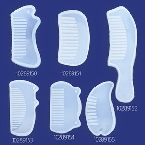 May include: Six clear silicone molds shaped like combs, with different designs. The molds are numbered 10289150, 10289151, 10289152, 10289153, 10289154, and 10289155.