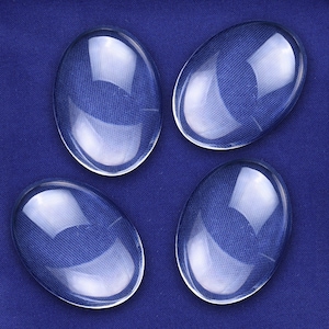 25x35MM Clear Oval Glass Dome Cabochon Glass Tile Flatback Crystal Magnifying Cameo Base Cover  50pcs C4251