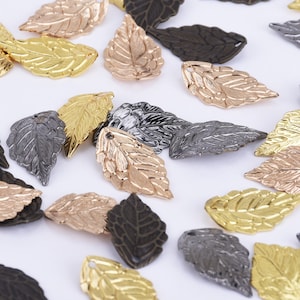 10*18mm Brass Leaf Pendant Metal Leaf Charm diy Jewelry leaf supply bracelet charm 50pcs 102384