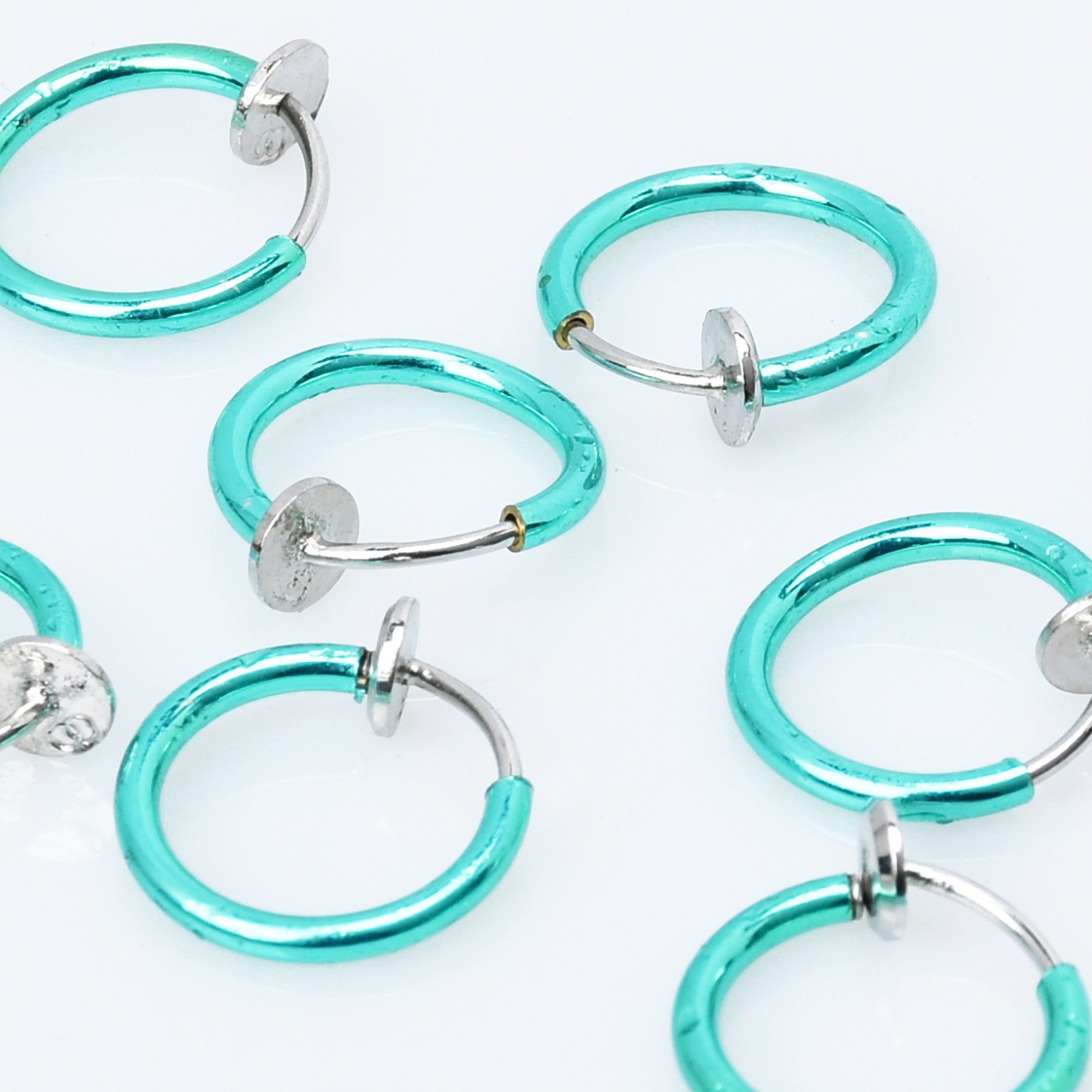 Clip on earring hoops non pierced ears stainless steel Spring Etsy