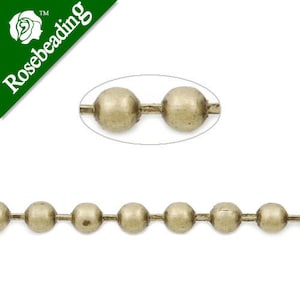 25 Meters 2.4MM Brass Antique Brozen Plated Ball Chain,Handmade, -D1100
