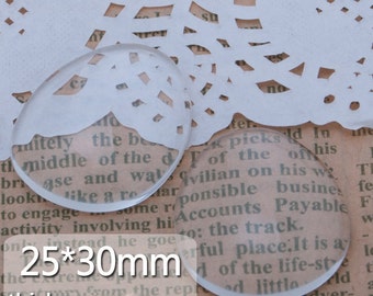 20PCS 25x30mm Flat Back clear Crystal glass Cabochon,Top quality C3702