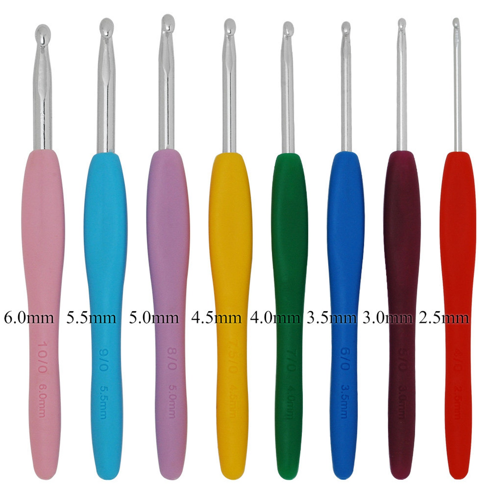 1 Set8 Pcs Colorful Crochet Hook Sizes 2.5mm-6mm Knitting - Etsy