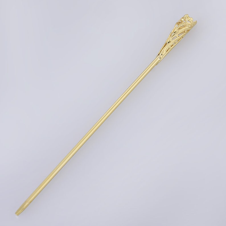 160*8*3mm Alloy Hairpin Hair Stick Pin Hair Clip brass Flower Hair Findings Hair Accessories 5pcs 102663
