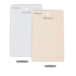50 unidades de tarjetas de presentación para bandas para el cabello de alta calidad de 80 x 130 mm, 102966