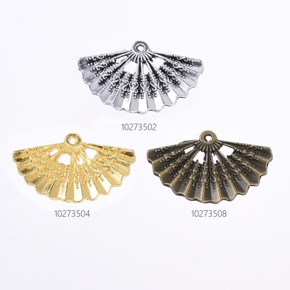 21*33mm Alloy Fan shape necklace pendant Vintage Charm Pendants DIY Charm Jewelry Making 20pcs 102735