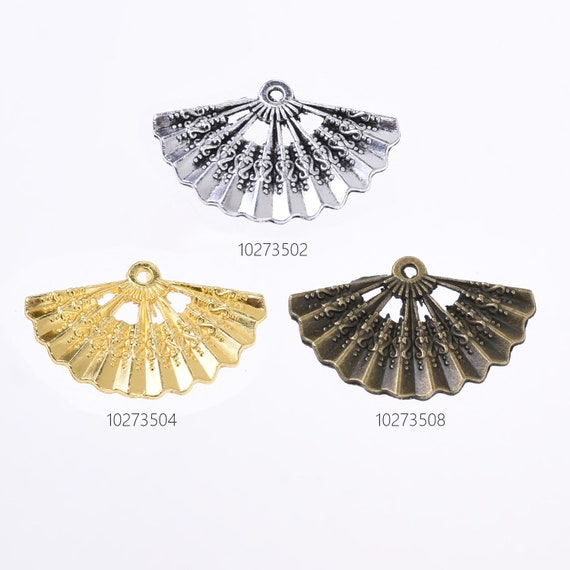 21*33mm Alloy Fan Shape Necklace Pendant Vintage Charm 21*33mm Alloy Fan Shape Necklace Pendant Vintage Charm